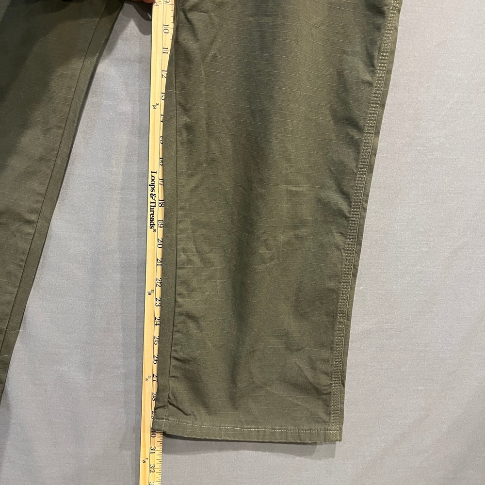 Wrangler Riggs Workwear Pants Mens 44x30 Green Ripstop Carpenter Utility 3W020LD - Picture 8 of 9